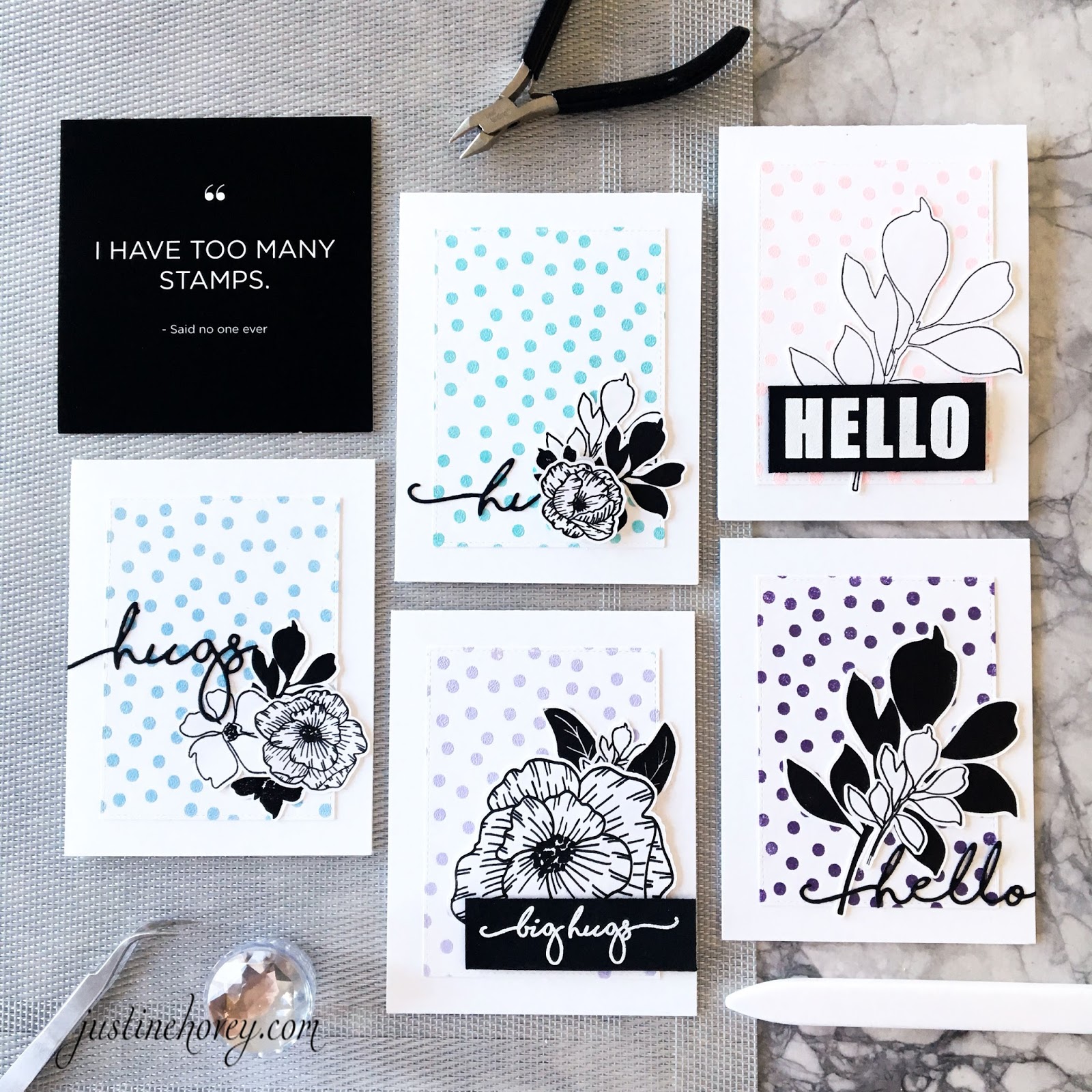 poka dot cards