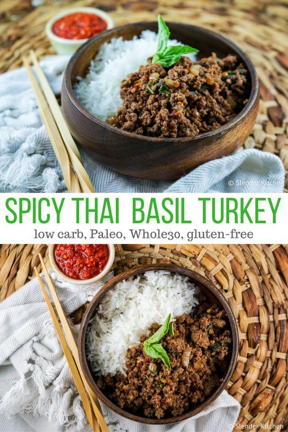 Spicy Thai Basil Ground Turkey Food Delicious Ideas