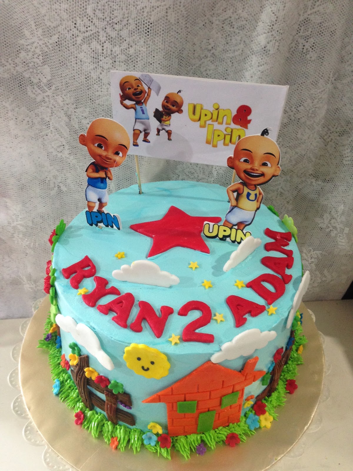 ninie cakes house: Upin Ipin Fondant Birthday Cake