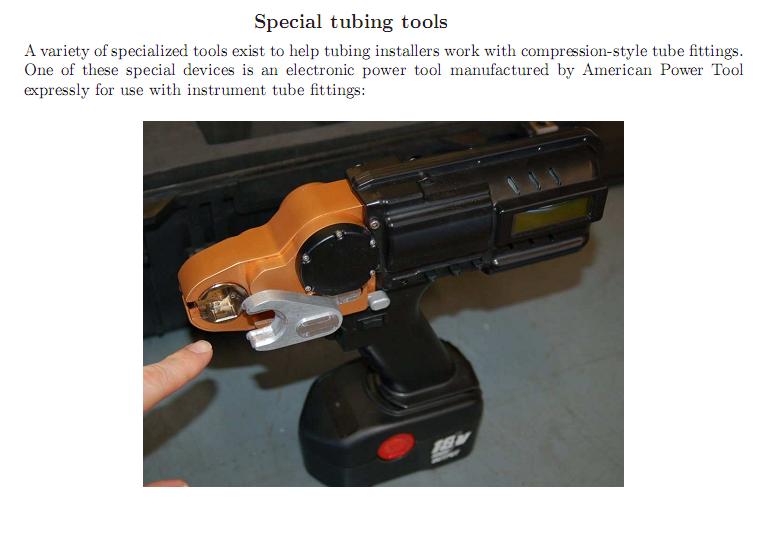 Industrial Instrumentation Special Tubing Tools