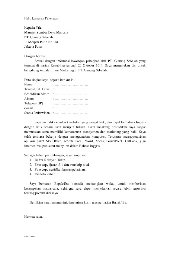 Contoh Surat Lamaran Kerja Tulis Tangan Yang Bagus Contoh Surat Lamaran Kerja Tulis Tangan Yang Bagus