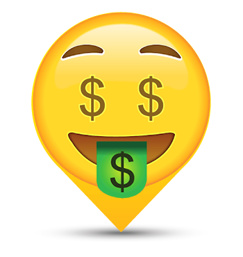 Money Smiley Map Marker