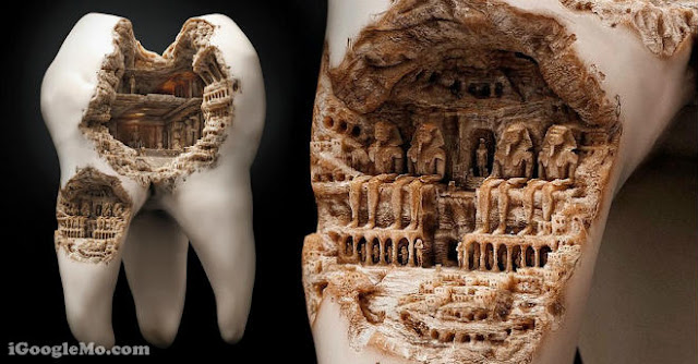 Minute art in a Teeth | tooth carvings
