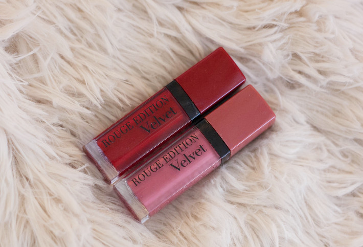 Bourjois Rouge Edition Velvet lipcream in Grand Cru and Nude-ist review