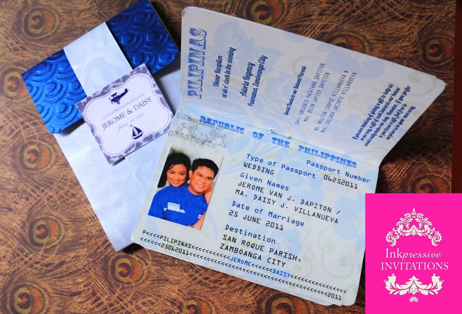 Inkpressive Invitations and Crafts: Passport Invitation - Blue and Silver