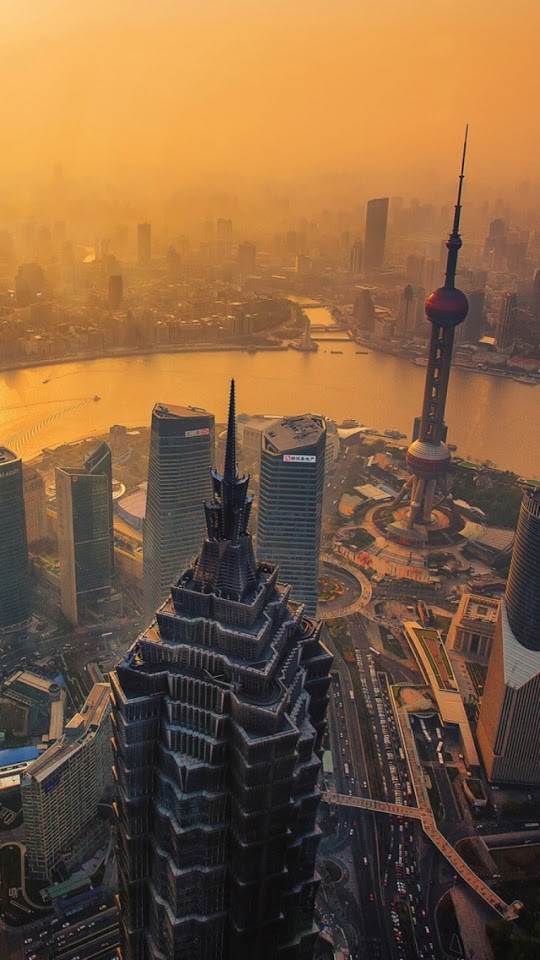 Chinese Metropolis Sunset Cityscape  Android Best Wallpaper
