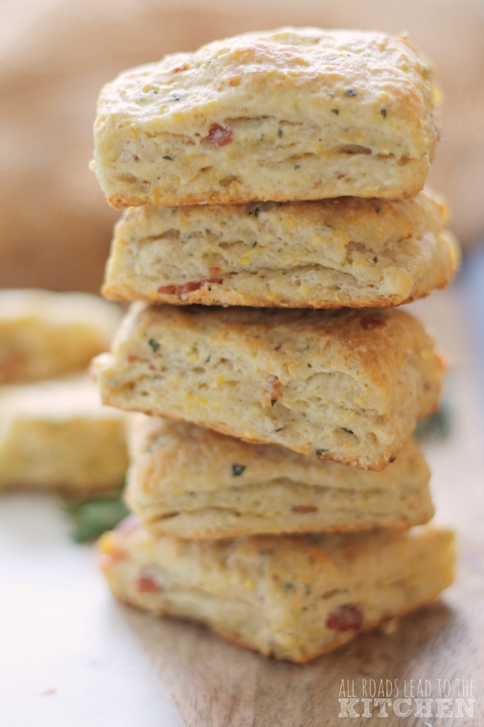Bacon Rosemary Einkorn-Cornmeal Biscuits