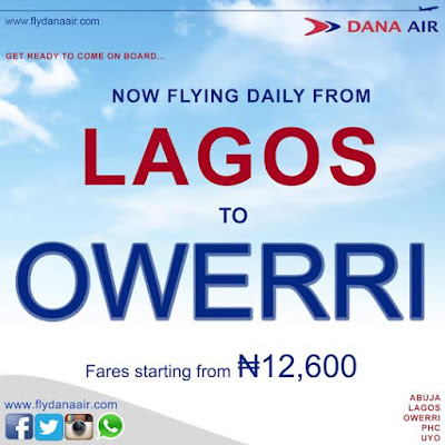 Dana Air now flying daily from Lagos to Owerri
