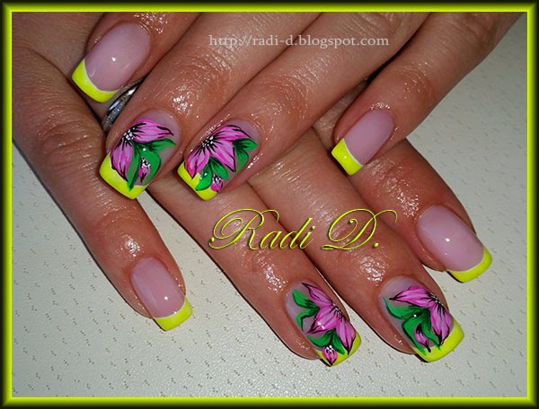 It`s all about nails: Yellow Neon & Flowers
