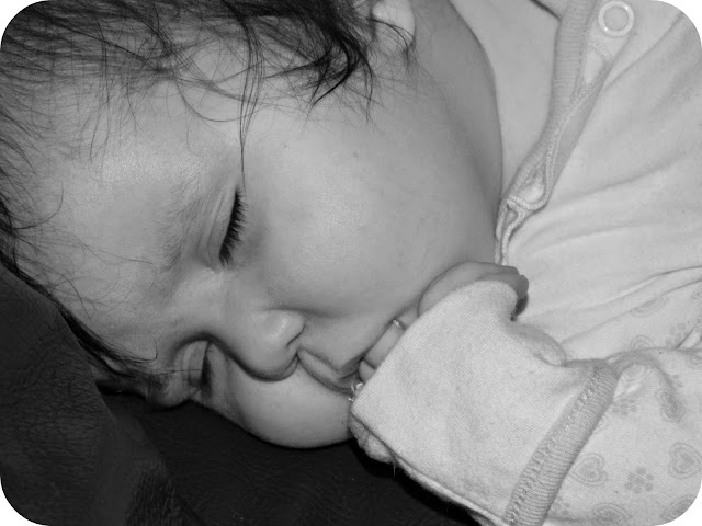 Baby girl sleep peaceful fingers