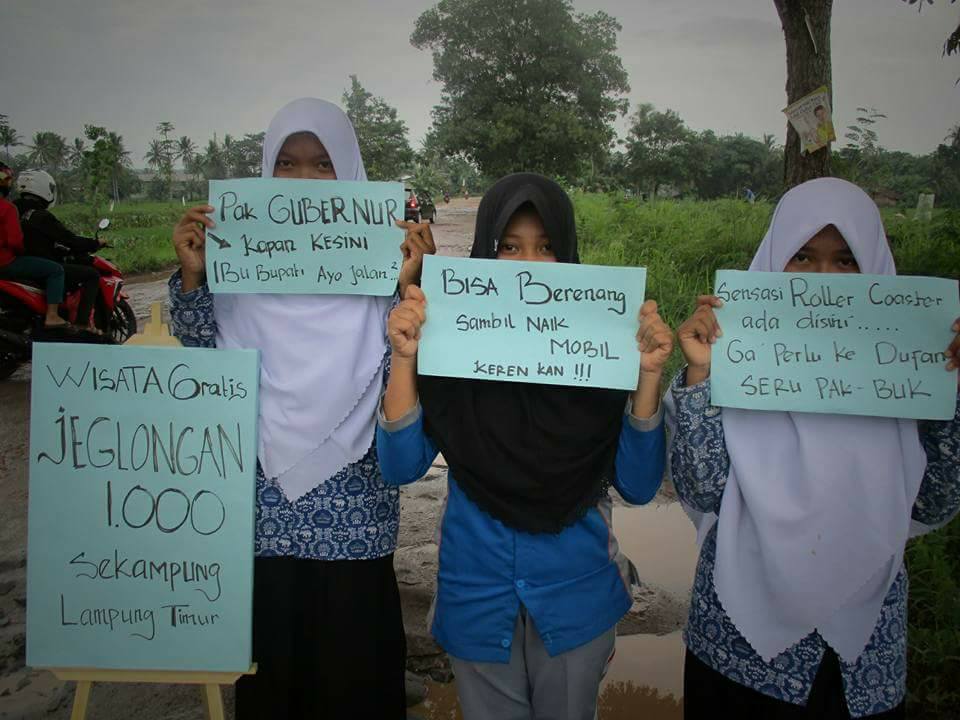 Wisata Lampung Terkini, Pemandangan Jalan Rusak Jadi Viral