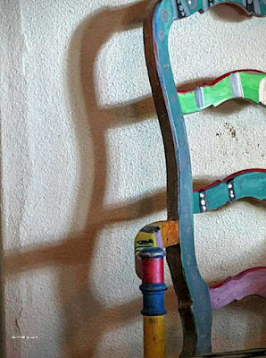 Southwestern style colorful chair and shadow Picture of southwestern colored style chair in New Mexico