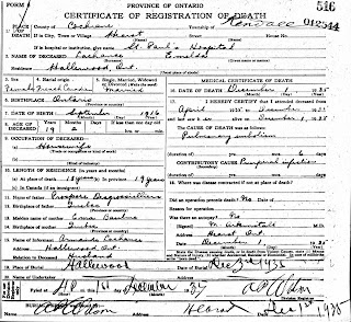 Imelda Desgroseilliers (1917-1935) death registration