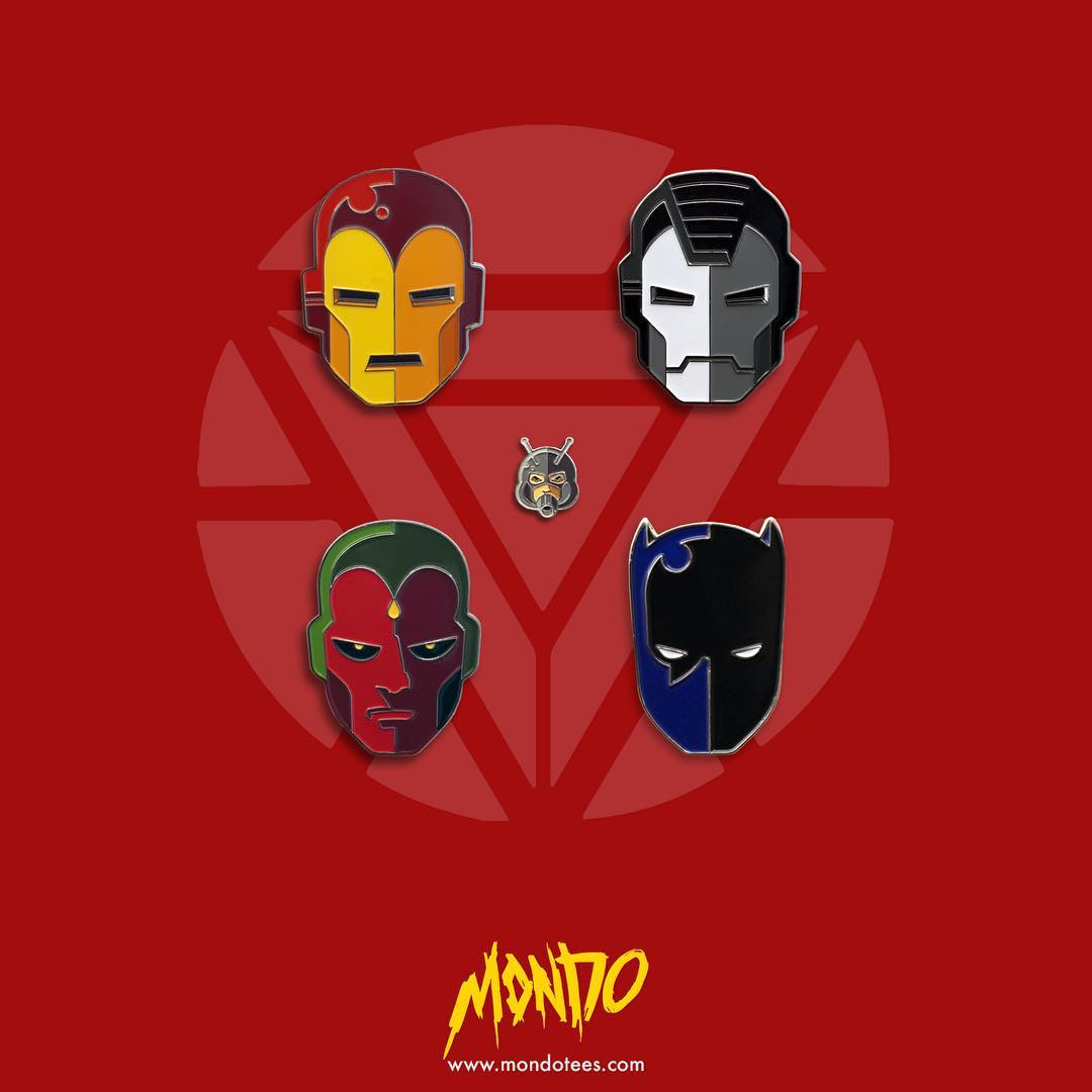 Mondo Marvel Avengers Ironman by Tom Whalen Lapel Pin Free Shipping Within USA 