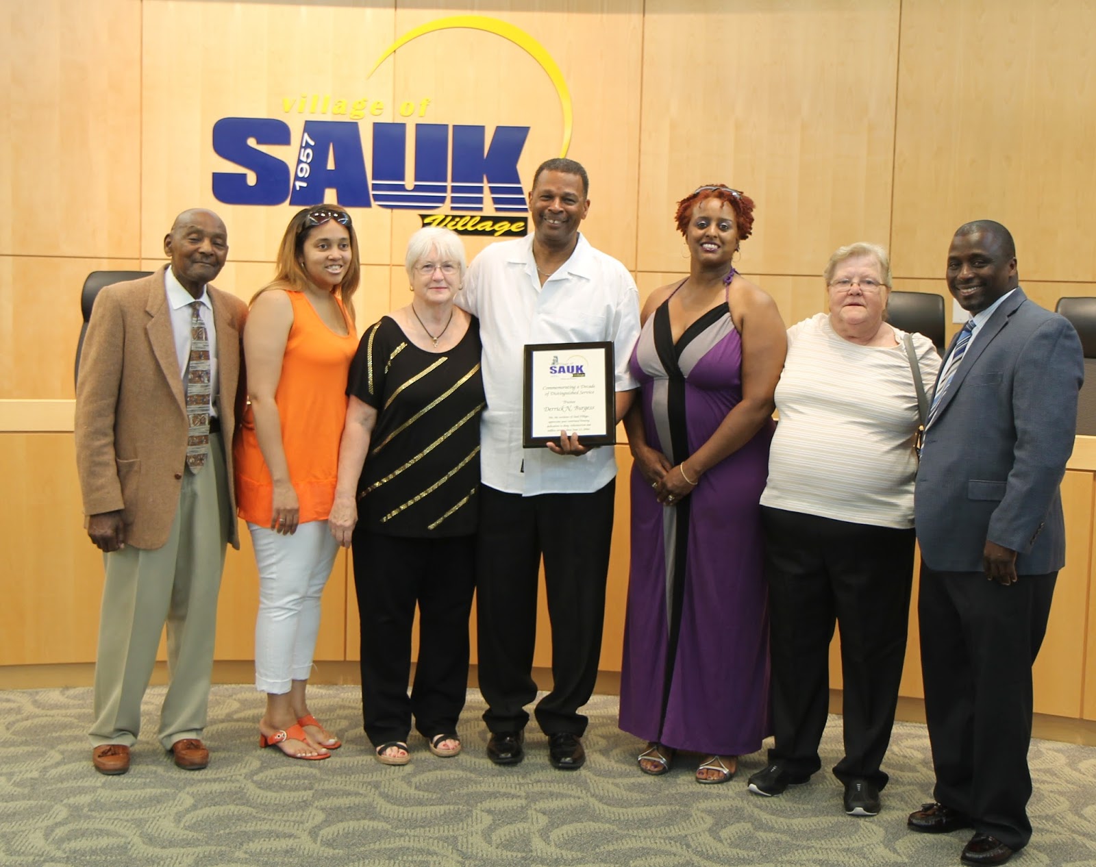 Sauk Village, Illinois BURGESS HONORED FOR DECADE OF DISTINGUISHED SERVICE