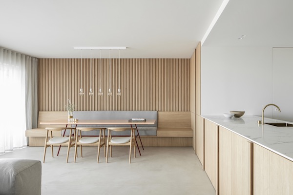 Vosgesparis Lc Project By Belgian Designer Nils Van Der Celen - Vertical Wood Slat Wall Detail Vosgesparis Lc Project By Belgian Designer Nils Van Der Celen - Vertical Wood Slat Wall Detail