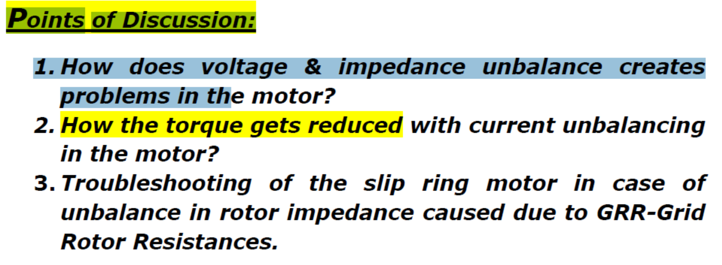Effect of Unbalanced Voltage on Induction Motor Electrical Volt