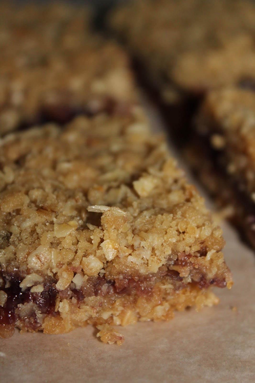 Living on Cloud Nine GRAPE JAM OATMEAL BARS