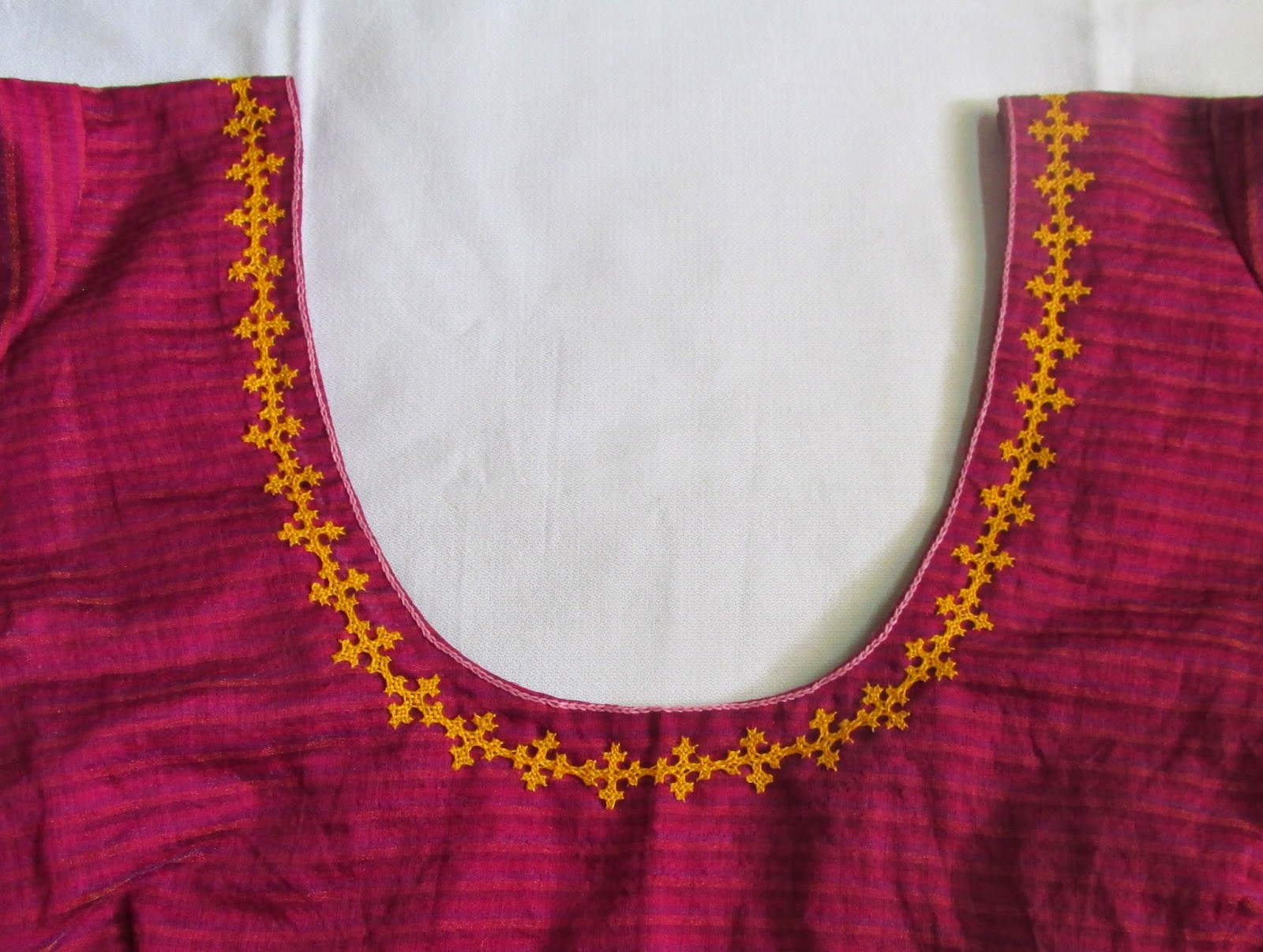 My craft works Kutch work blouse Neck