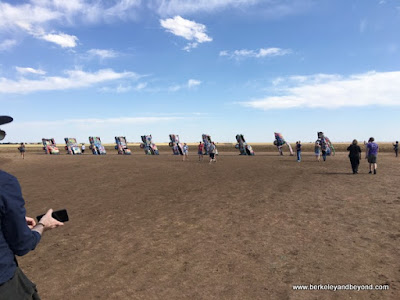 overview of Cadillac Ranch in Amarillo, Texas
