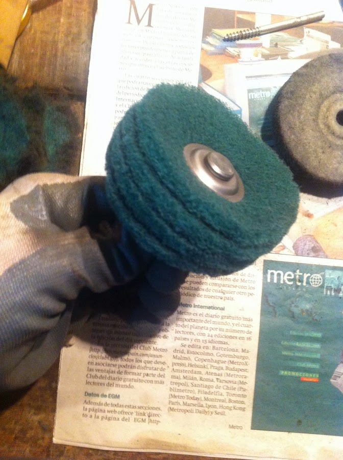 Disco de estropajo a punto para su uso