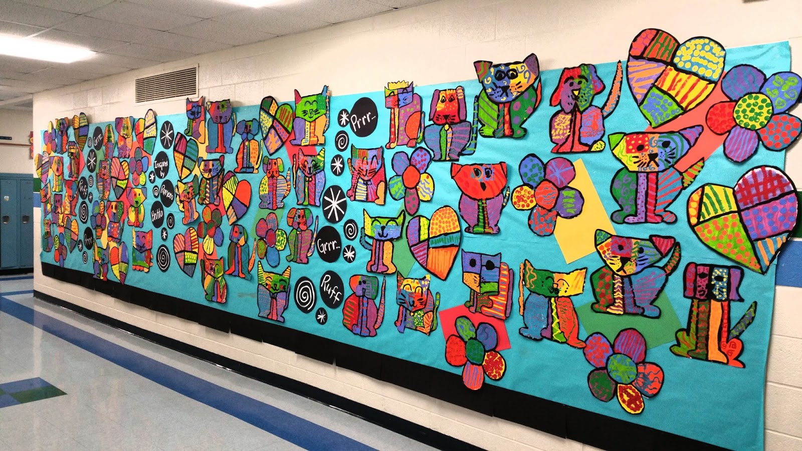 Paintbrush Rocket 2nd Grade Romero Britto Cats and Dogs!