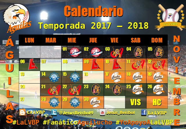 Calendario Aguilas Del Zulia 2017-2018 AGUI2
