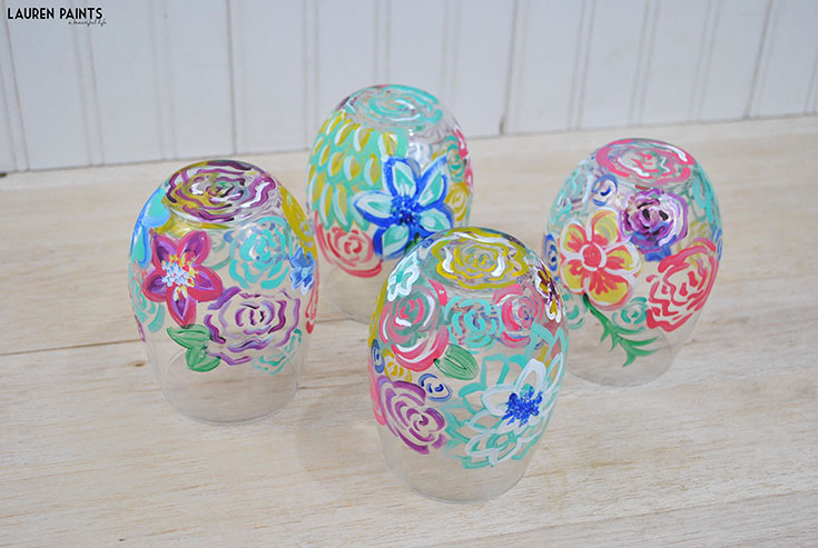 DIY Spring Flowers Painted Wine Glasses Tutorial with Finish® & a Target GC Giveaway
