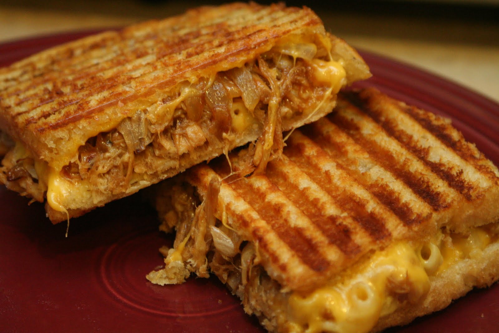 Cooking Claire: Grilled Mac and Cheese with Pulled Pork Panini