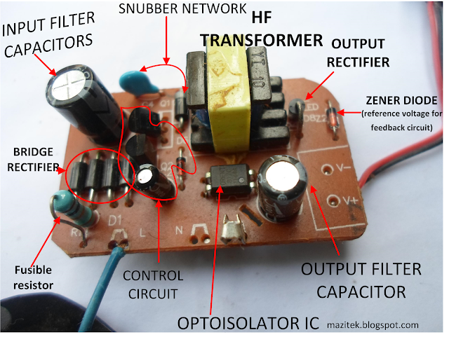 INSIDE A MOBILE PHONE CHARGER(FLYBACK CONVERTERS) - MaziTek Electronics