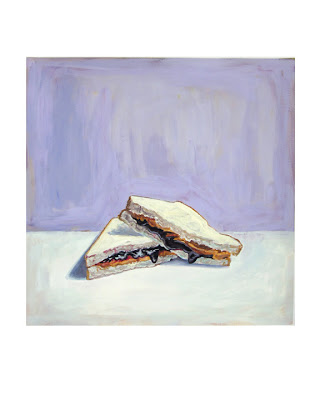 painting of a peanut butter and jelly sandwich