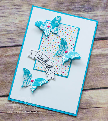 A Little Butterfly Hello Card Made Using Stampin' Up! UK Supplies.  Buy Stampin' Up! UK products here