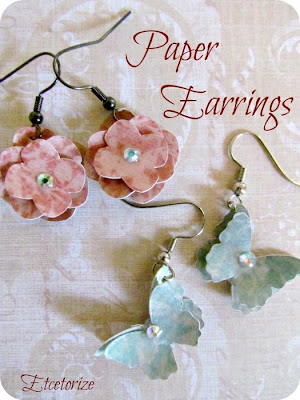 DIY paper jewellry, paper jewellery, Silhouette earrings, DIY earrings, paper earrings