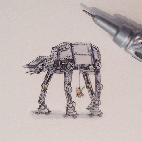 05-Atat-Karen-Libecap-Star-Wars-&-other-Miniature-Paintings-and-drawings-www-designstack-co