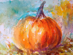 watercolor pumpkin pumpkins paintings painting fall watercolour paint halloween october watercolors wanderings fruit christy lemp autumn water roundy vibrant huggable