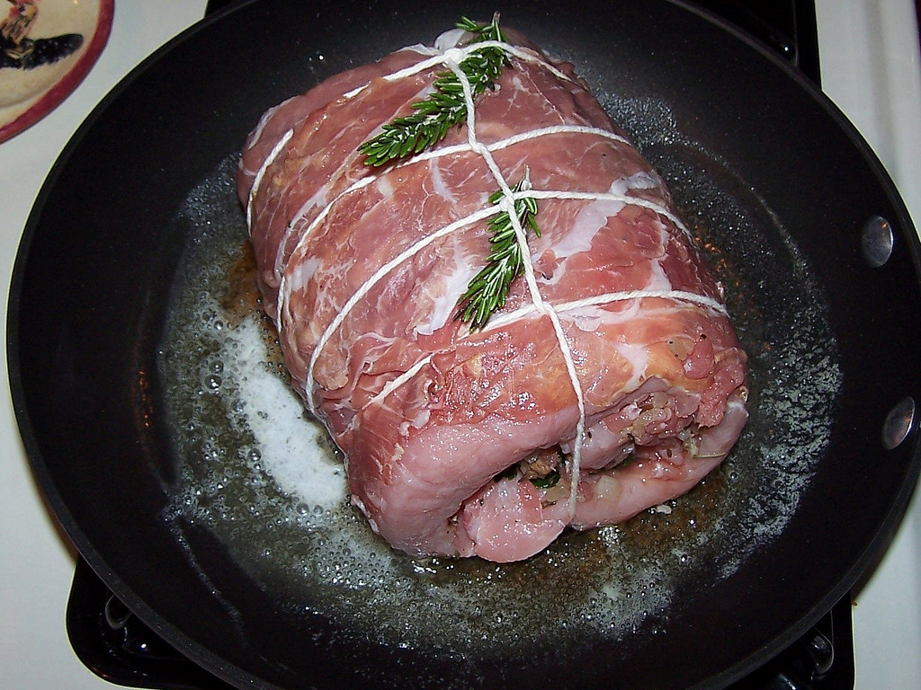 OllaPodrida ProsciuttoWrapped Pork Loin with Roasted Apples