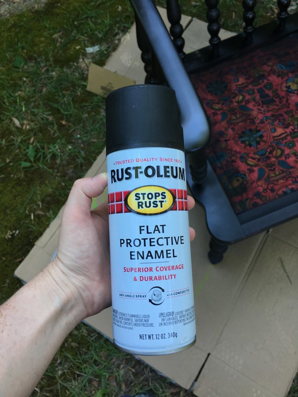 can of Rustoleum Flat Black Enamel Spray Paint