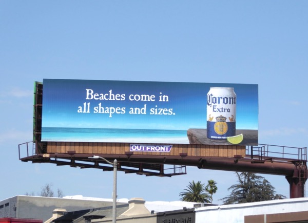Corona Extra Beaches come in all shapes and sizes billboard Corona Beaches all shapes sizes billboard