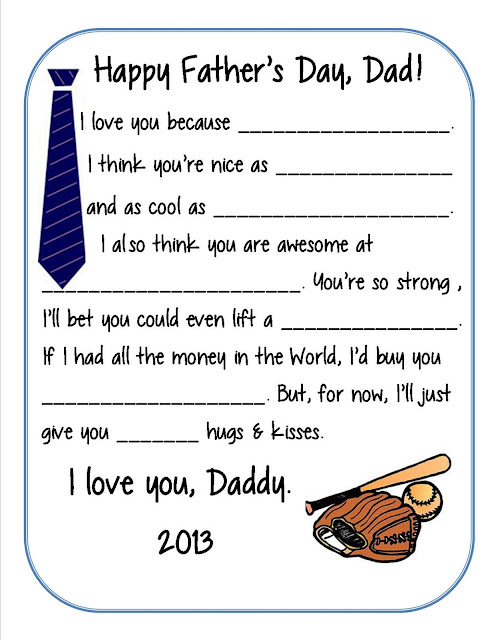 Father's Day Survey Printable