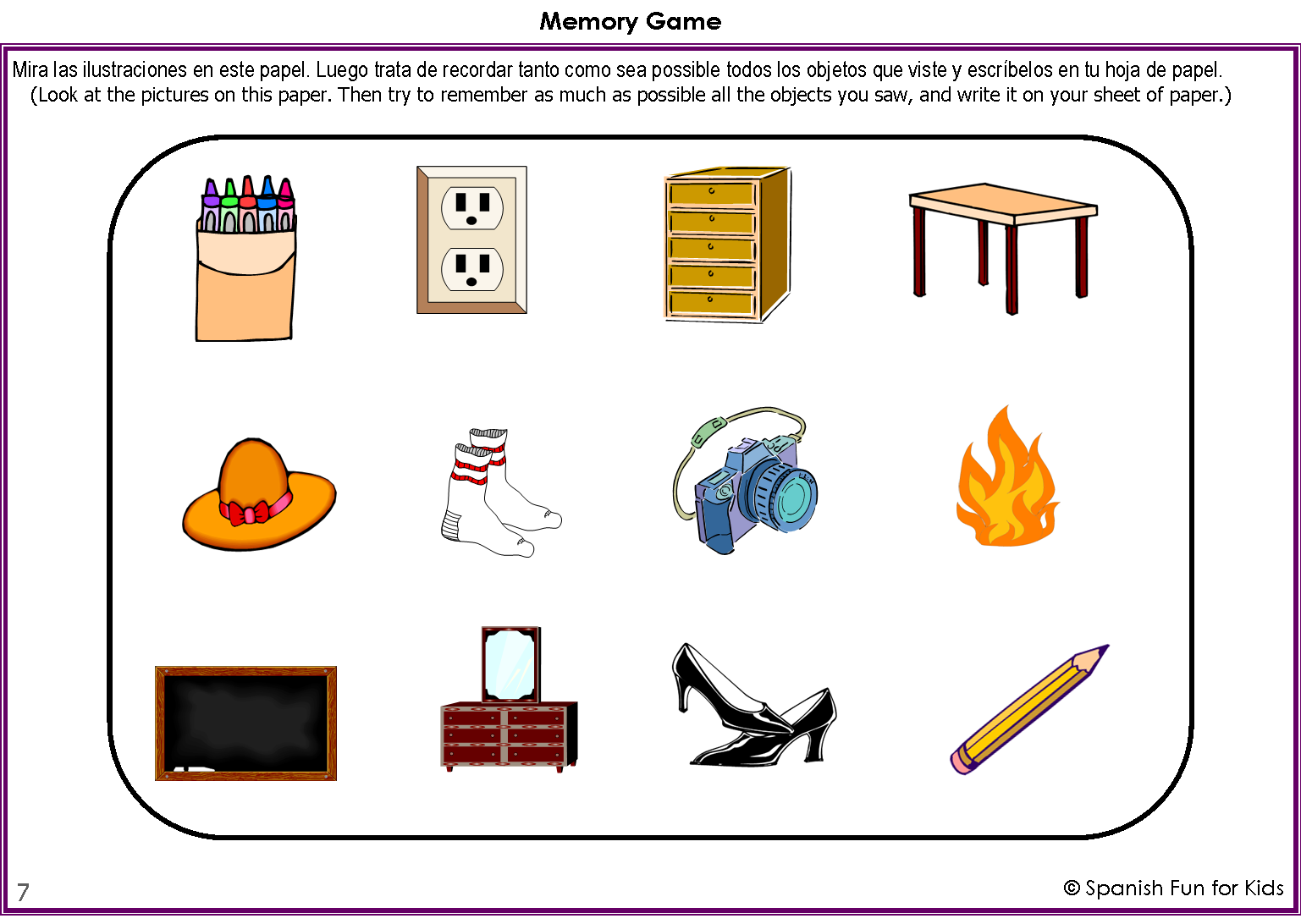 Music and Spanish Fun Spanish Fun Activity Sheets