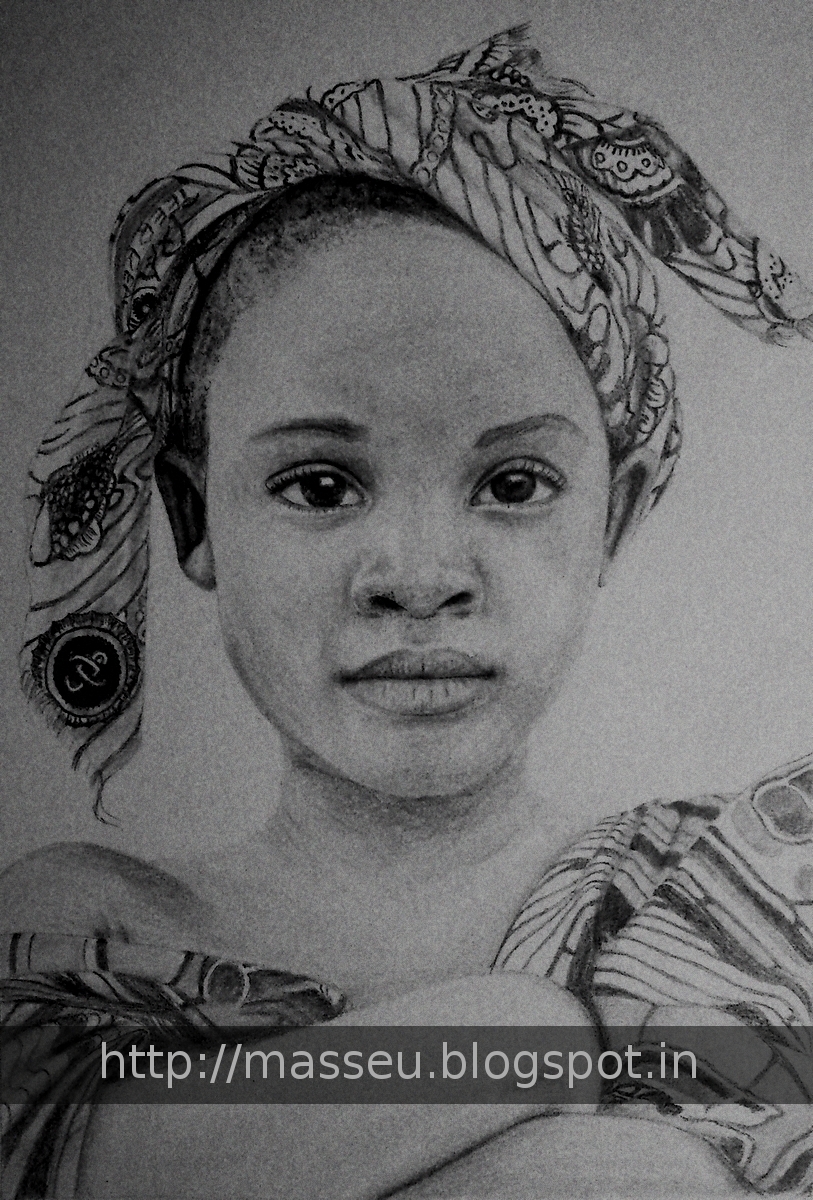 Masseu Learns To Sketch: Beautiful African Girl Sketch