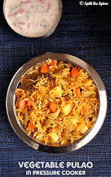 vegetable pulao cooker pressure quick raita