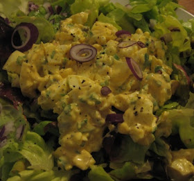 egg salad over greens