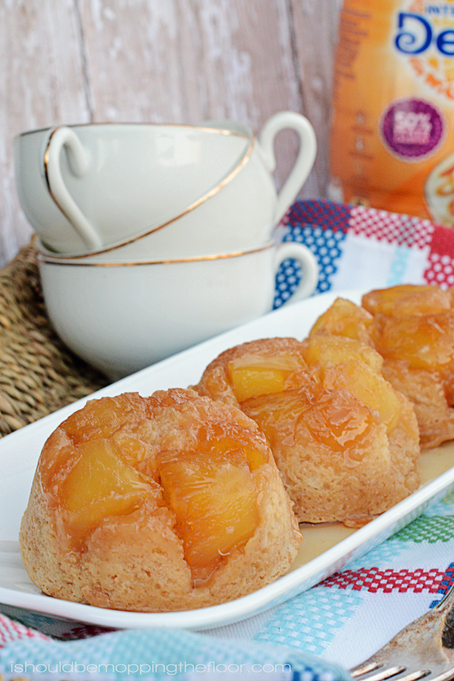 Skinny Upside Down Caramel Creme Pineapple Cupcakes | Only 5 Weight Watchers Points Plus each.
