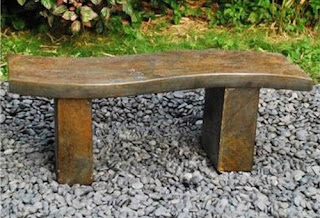 Slate benches in Japanese style