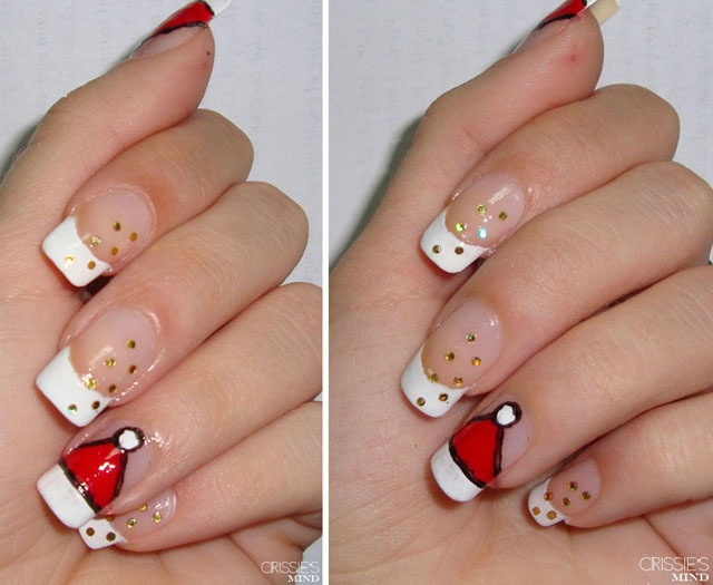 Santa Hat Nails