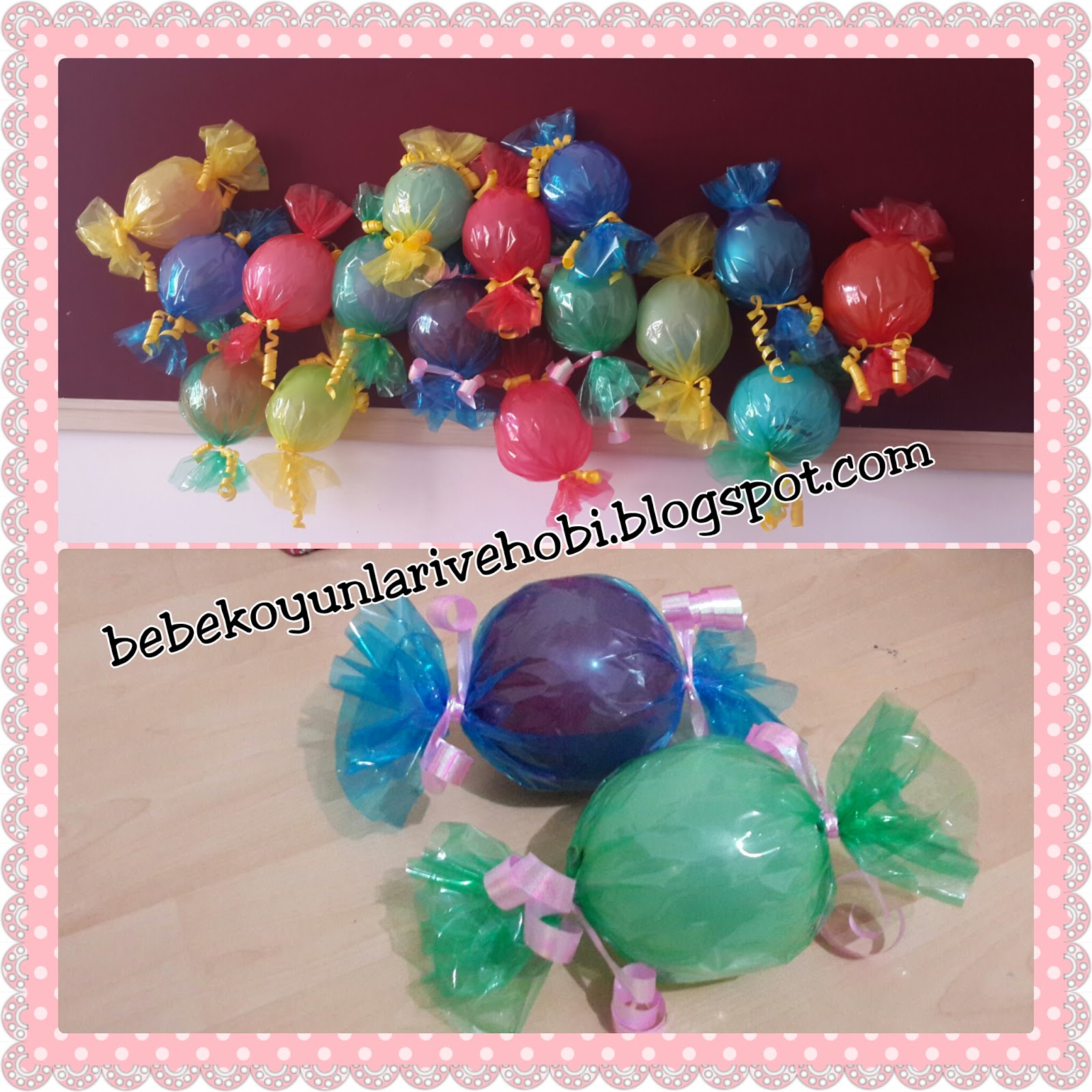 Elifce Bebek Oyunları ve Hobi Evadan Şekerler yaka kartı, halkalı