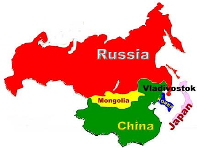 Карта россии и китая вместе
