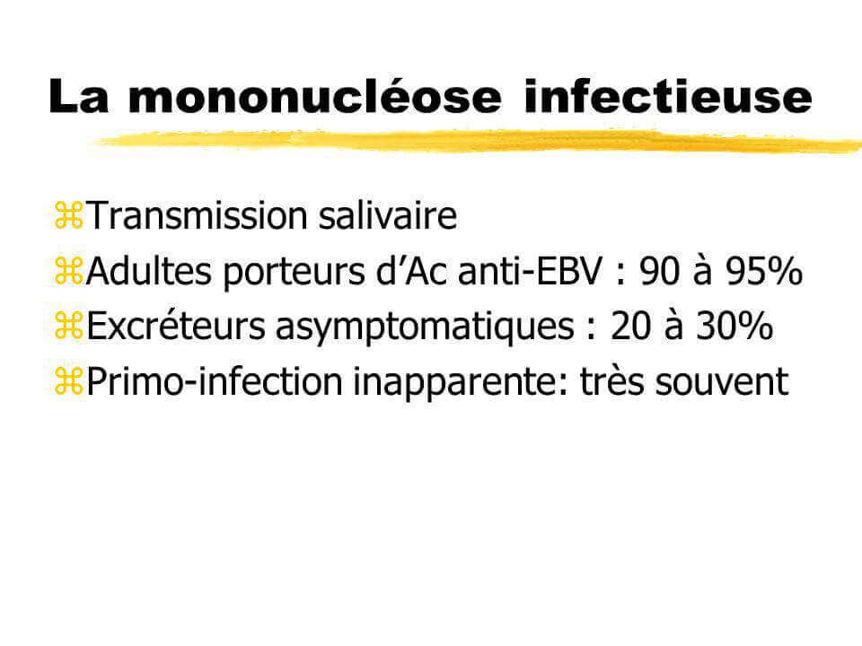 Cours PDF  Mononucléose infectieuse  EBV, diagnostic, évolution
