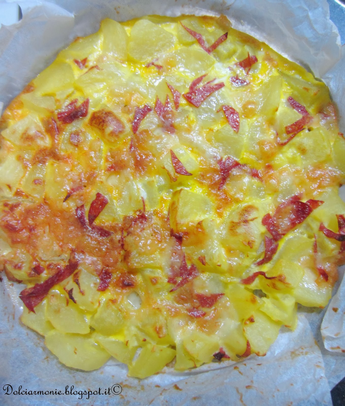 la frittatona al forno patate e salame.